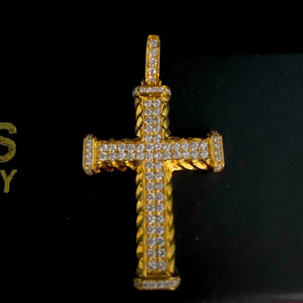 10K Gold 1.85 Ct. Diamond Cross BIG 🥇💎 🔥